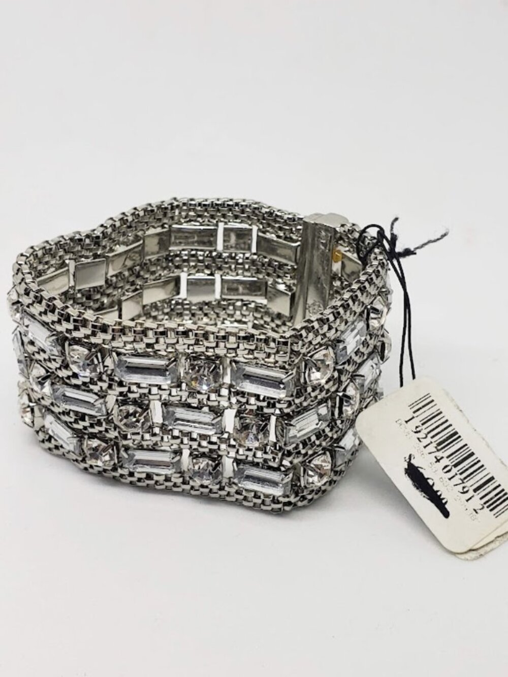 NWT Rhinestone Nicole Miller mesh bracelet With magnetic closure - Picture 2 of 3